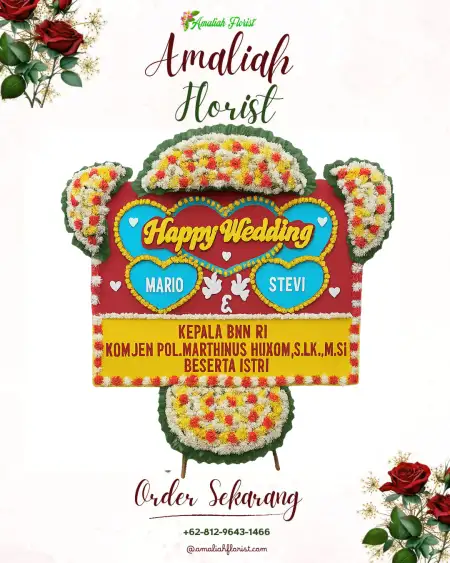 Papan Bunga Pernikahan Padi